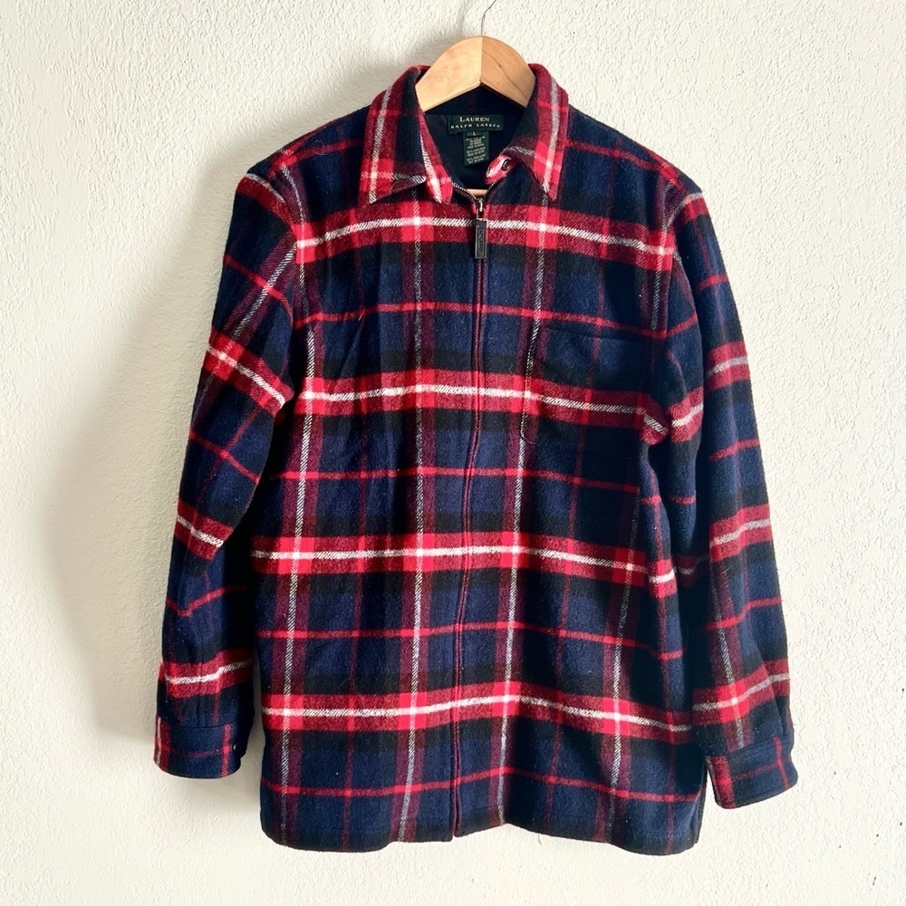 Lauren Ralph Lauren Red and Blue Plaid Zip Up